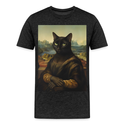 Mona Lisa… aber es ist eine Katze | Männer Premium T-Shirt - Anthrazit