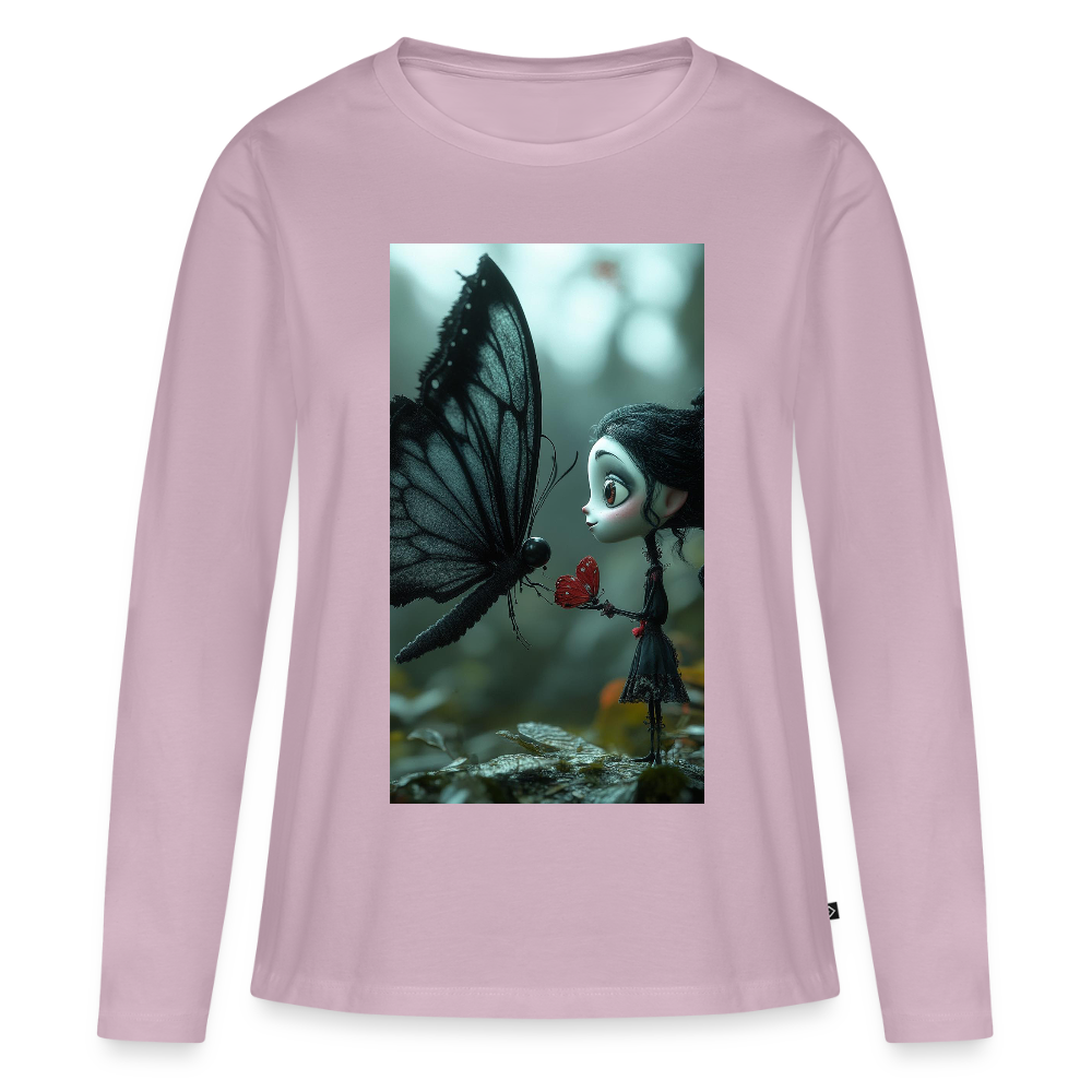 Mut für einen Moment | Frauen Premium Bio Langarmshirt - Altrosa