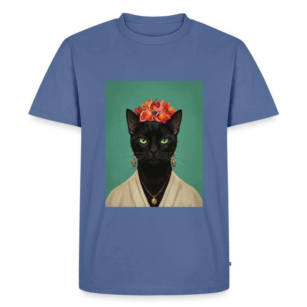 Frida Katze – Künstlerisches Katzenporträt | Premium Herren T-Shirt - stone blue