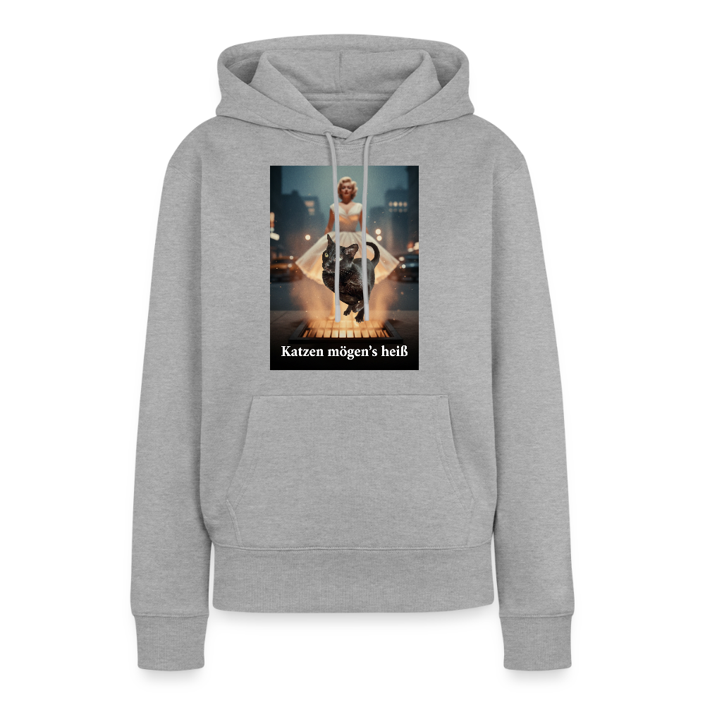 Katzen mögen’s heiß | Frauen Premium Hoodie - Grau meliert