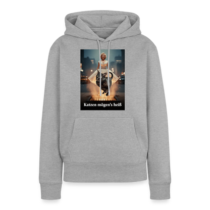 Katzen mögen’s heiß | Frauen Premium Hoodie - Grau meliert