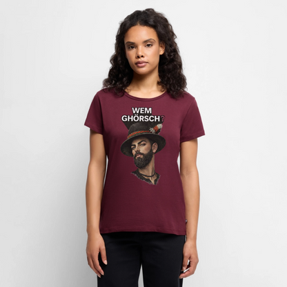 Wem ghörsch? – Alemannische Klärung | Frauen Premium T-Shirt - Burgunderrot