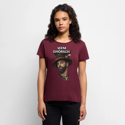 Wem ghörsch? – Alemannische Klärung | Frauen Premium T-Shirt - Burgunderrot