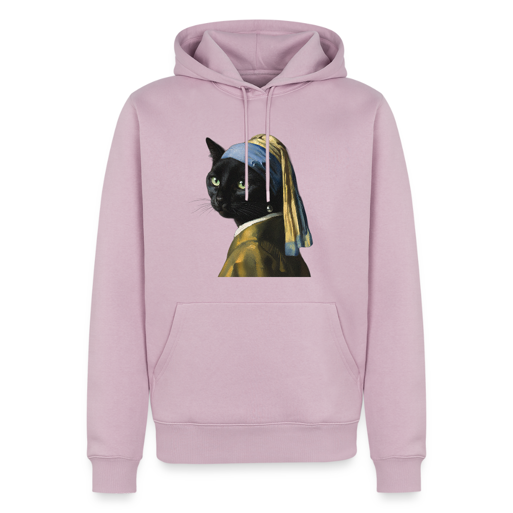 Das Mädchen mit dem Perlenohrring… aber es ist eine Katze | Männer Premium Hoodie - Altrosa