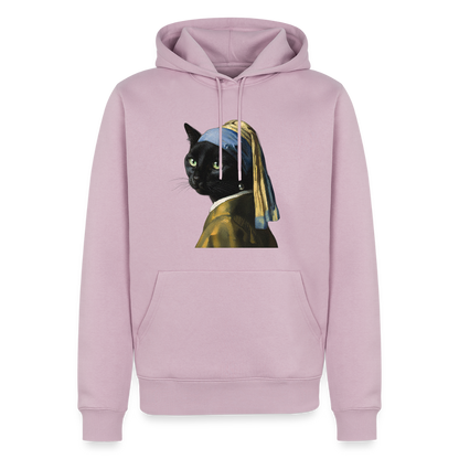 Das Mädchen mit dem Perlenohrring… aber es ist eine Katze | Männer Premium Hoodie - Altrosa