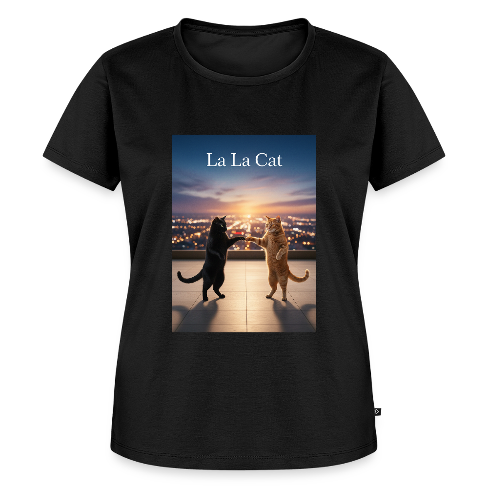 La La Cat – Tanz über den Dächern | Frauen Premium T-Shirt - Schwarz