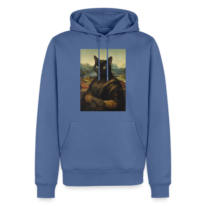 Mona Lisa… aber es ist eine Katze | Männer Premium Hoodie - Taubenblau