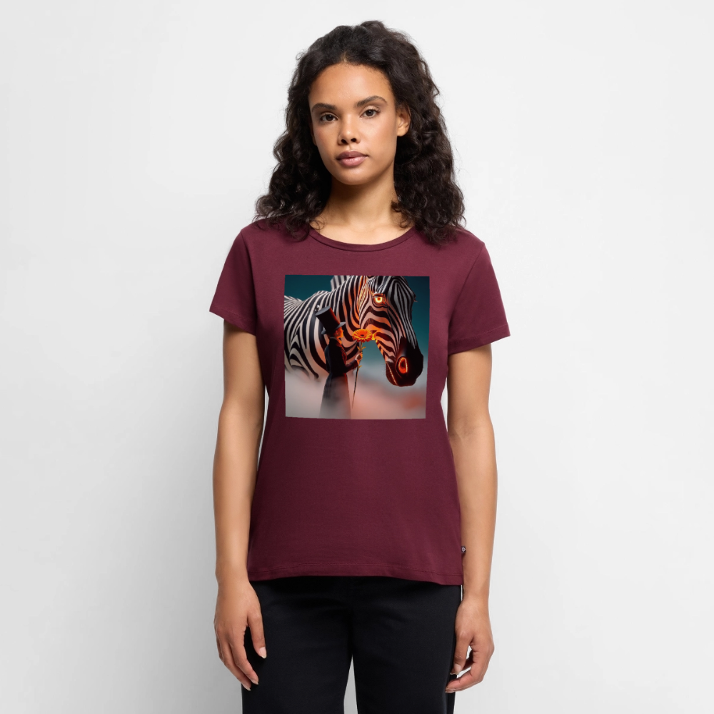 Blumen für ein Zebra | Frauen Premium T-Shirt - Burgunderrot