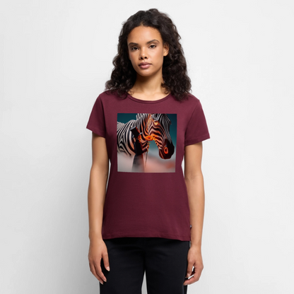 Blumen für ein Zebra | Frauen Premium T-Shirt - Burgunderrot