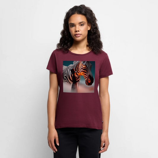 Blumen für ein Zebra | Frauen Premium T-Shirt - Burgunderrot