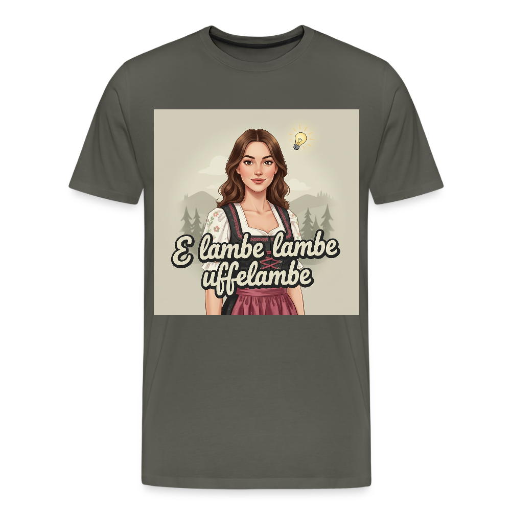 E Lambe, lambe, uffelambe – Alemannischer Geistesblitz | Männer Premium T-Shirt - Asphalt