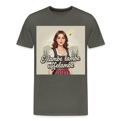 E Lambe, lambe, uffelambe – Alemannischer Geistesblitz | Männer Premium T-Shirt - Asphalt