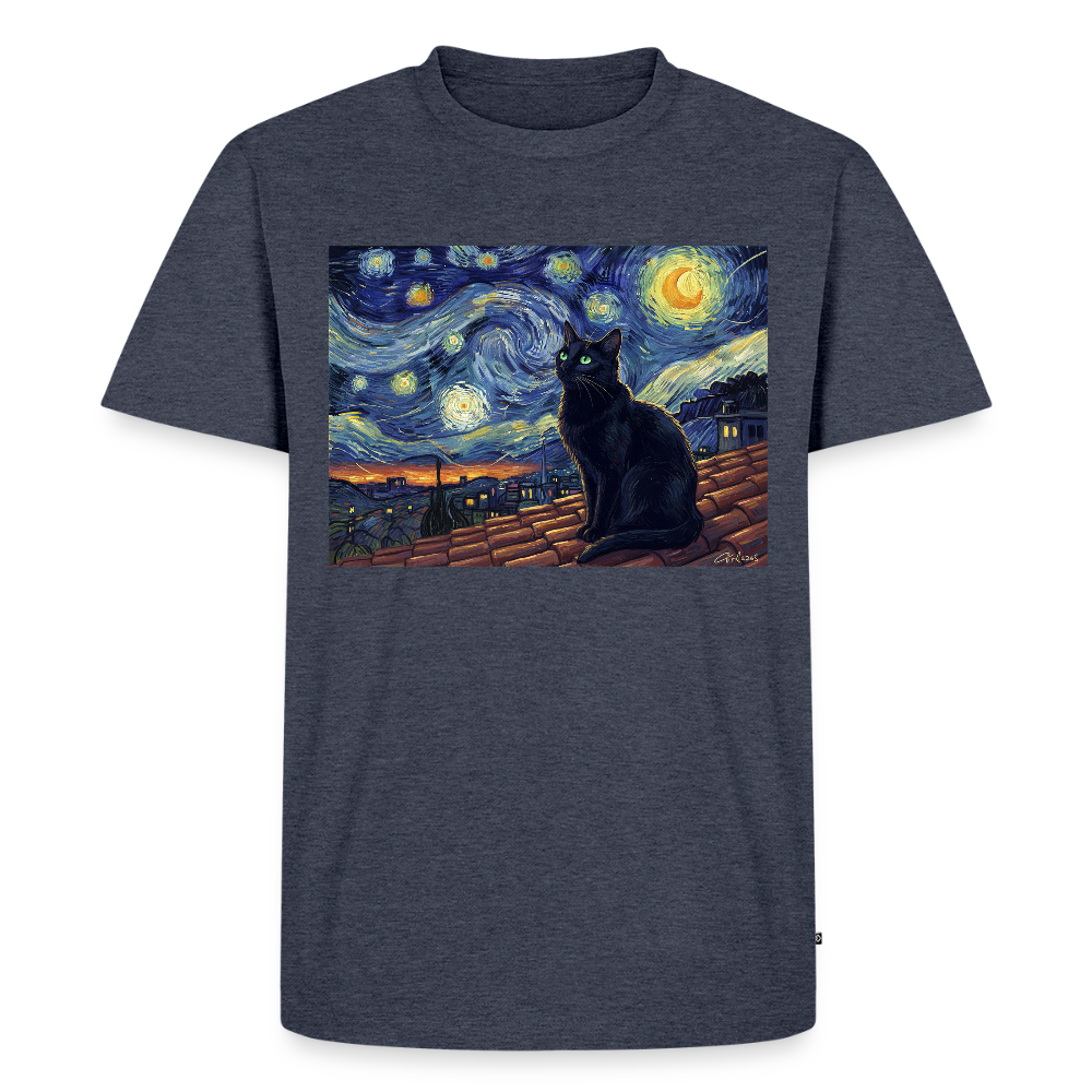 Sternennacht… aber die Katze denkt nach | Männer Premium T-Shirt - Jeansblau 