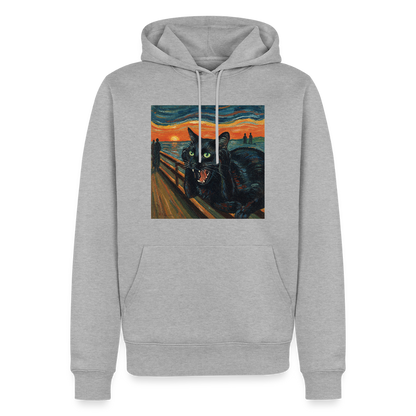Der Schrei… aber die Katze hat’s zuerst gemerkt | Männer Premium Hoodie - Grau meliert