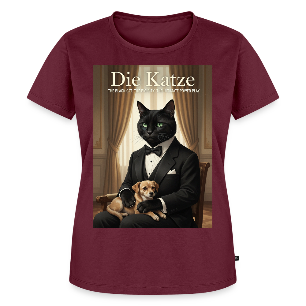 Die Katze – Krümel regelt das | Frauen Premium T-Shirt - Burgunderrot