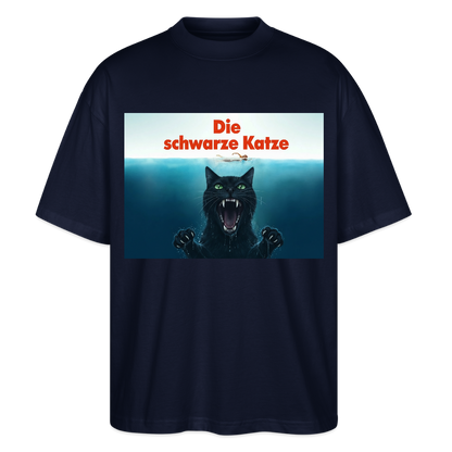 Die schwarze Katze – Krümel taucht auf  | Stanley/Stella Oversized Unisex Bio T-Shirt Blaster - Navy