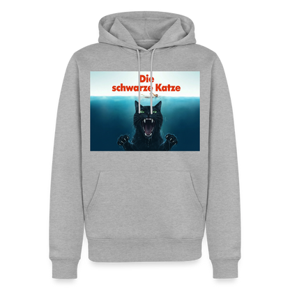 Die schwarze Katze - Krümel taucht auf | Männer Premium Hoodie - Grau meliert