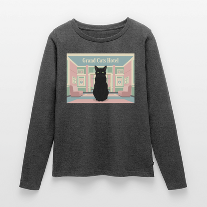 Grand Hotel Krümel | Frauen Premium Bio Langarmshirt - Anthrazit meliert