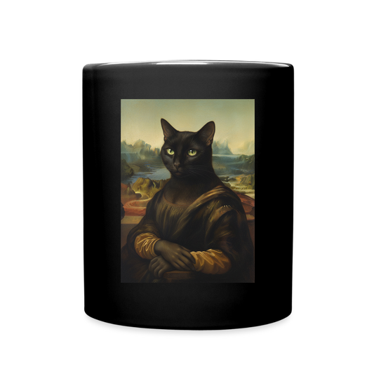 Mona Lisa… aber es ist eine Katze | Tasse - Schwarz