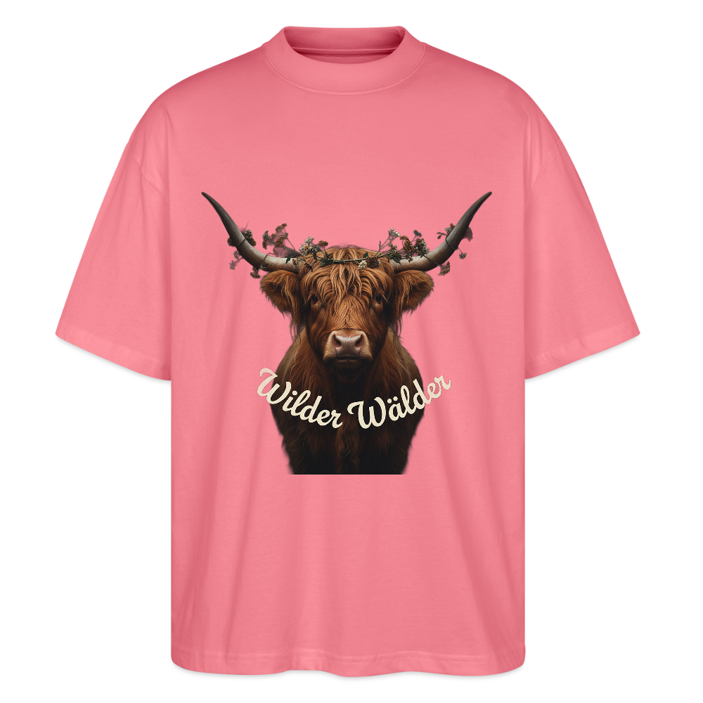 Wilder Wälder – Schwarzwald Highland Rind | Stanley/Stella Oversized Unisex Bio T-Shirt Blaster - Pink 