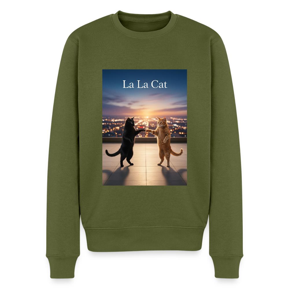 La La Cat – Tanz über den Dächern |  Männer Premium Pullover - Khaki