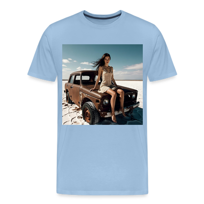 Warten auf irgendwas | Männer Premium T-Shirt - Sky