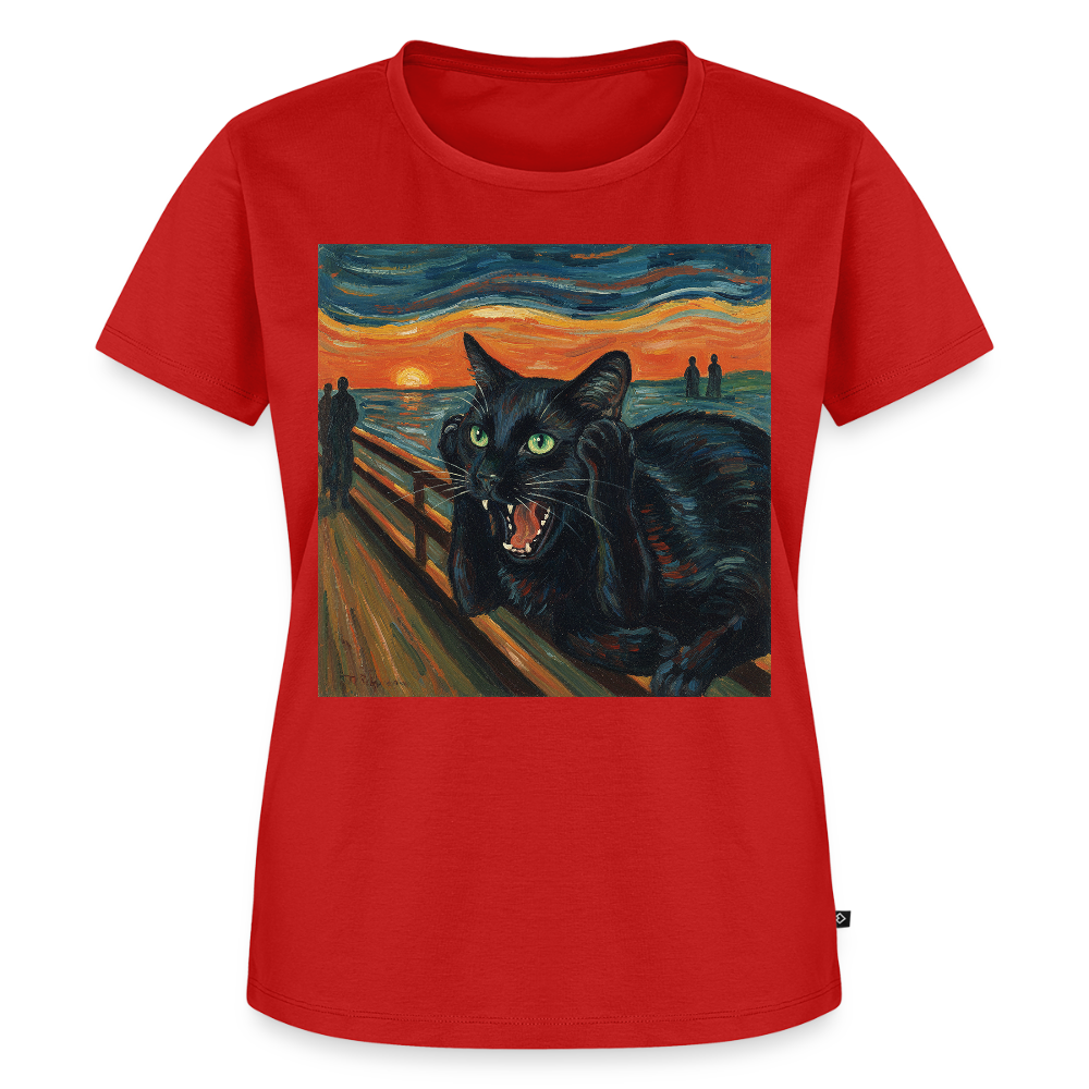 Der Schrei… aber die Katze hat’s zuerst gemerkt | Frauen Premium T-Shirt - Rot