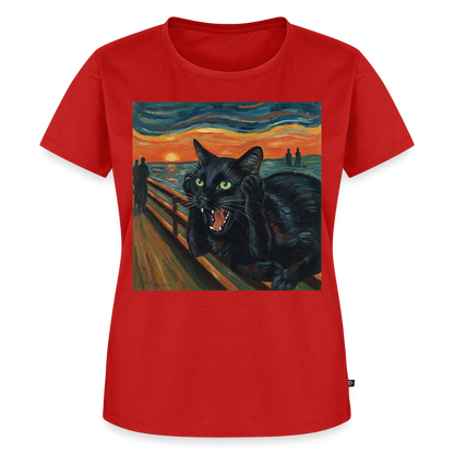 Der Schrei… aber die Katze hat’s zuerst gemerkt | Frauen Premium T-Shirt - Rot