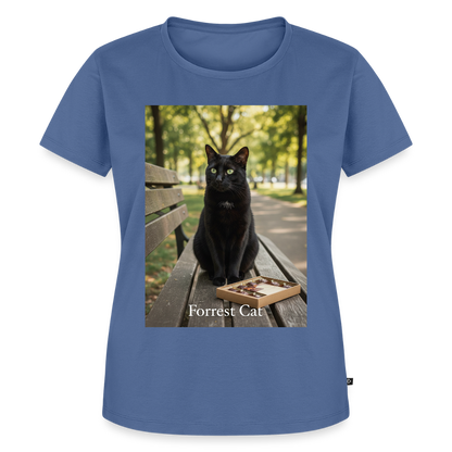 Forrest Cat – Krümel wartet | Frauen Premium T-Shirt - Taubenblau