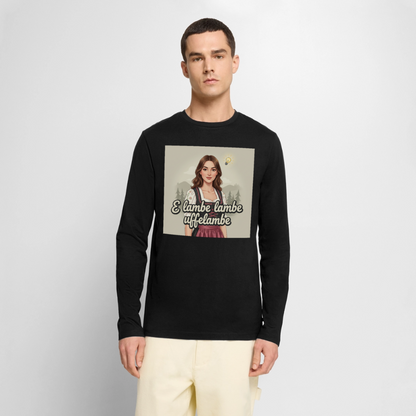E Lambe, lambe, uffelambe – Alemannischer Geistesblitz | Männer Premium Bio Langarmshirt - Schwarz
