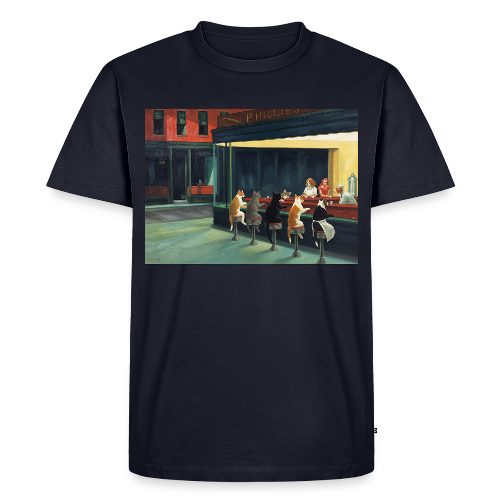 Wenn Hopper Katzen gemalt hätte | Männer Premium T-Shirt - Navy