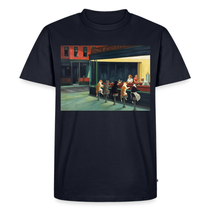 Wenn Hopper Katzen gemalt hätte | Männer Premium T-Shirt - Navy