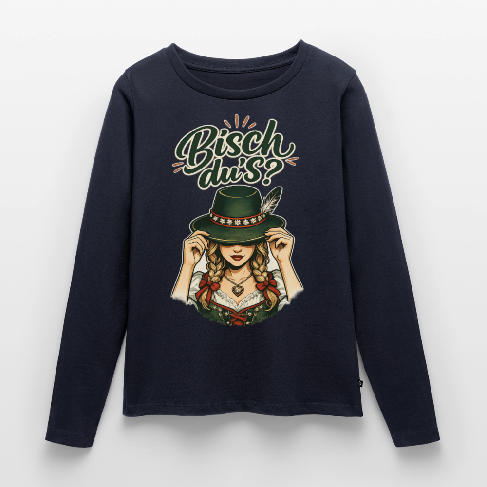 Bisch du’s? – Der Blick sagt alles | Frauen Premium Bio Langarmshirt - Navy