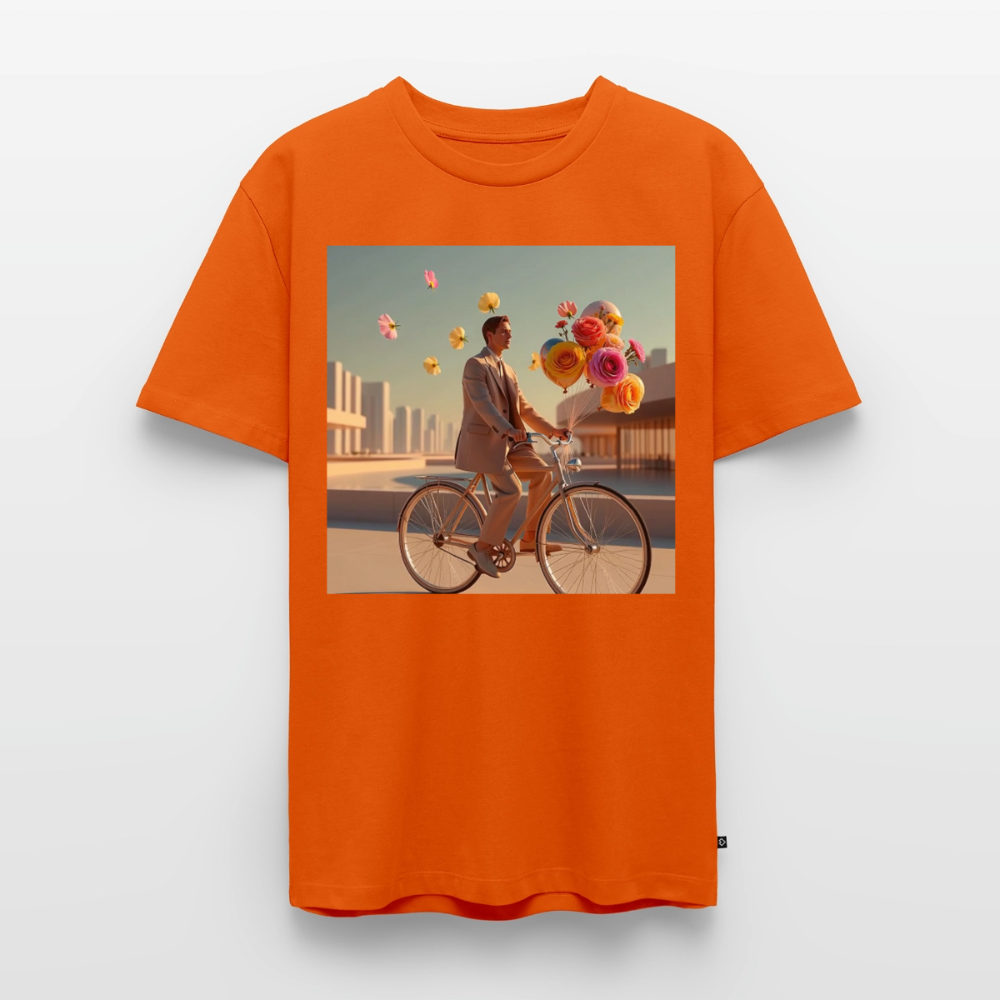 Fahrt ins Ungewisse (mit Blumen) | Männer Premium T-Shirt - Orange 