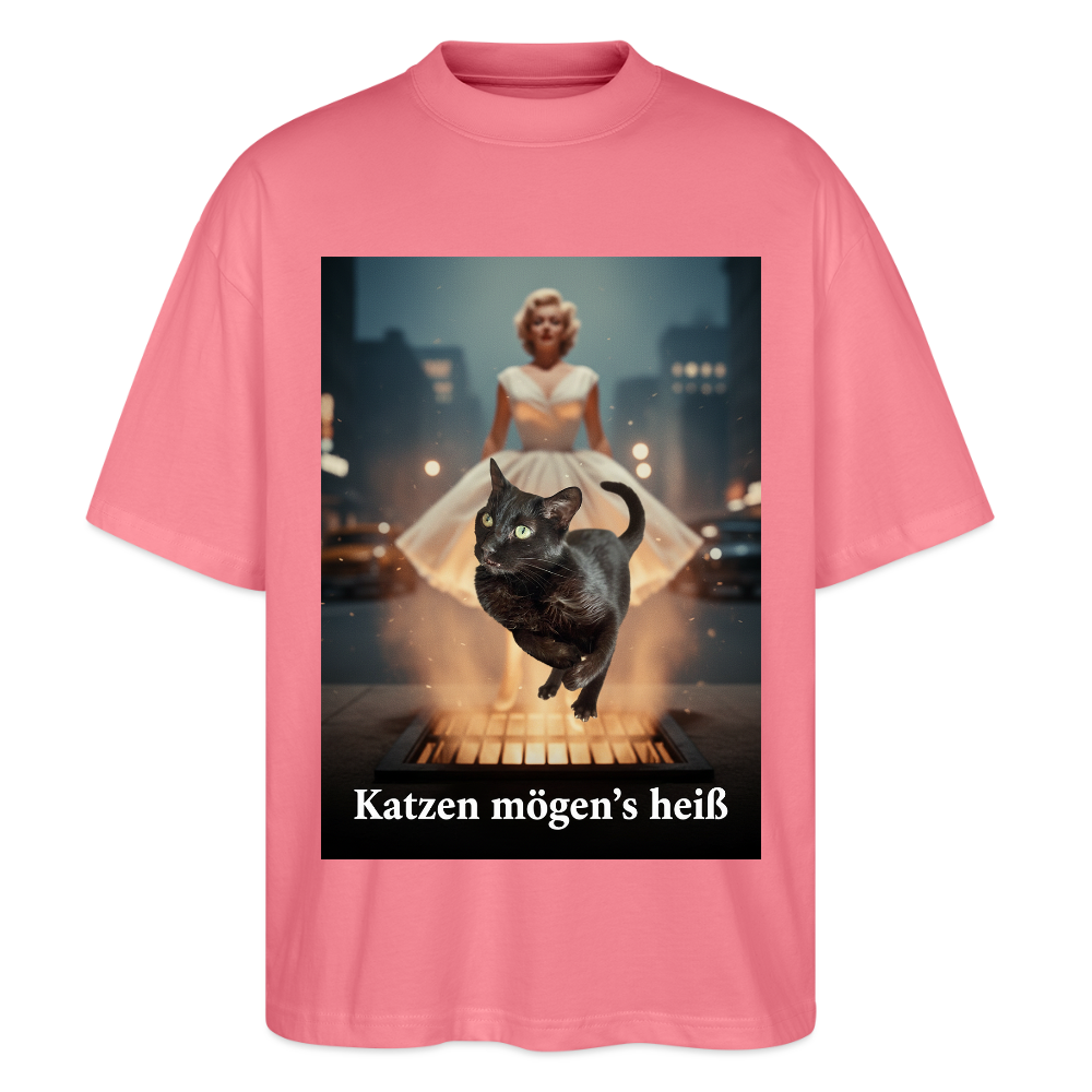 Katzen mögen’s heiß | Stanley/Stella Oversized Unisex Bio T-Shirt Blaster - Pink 