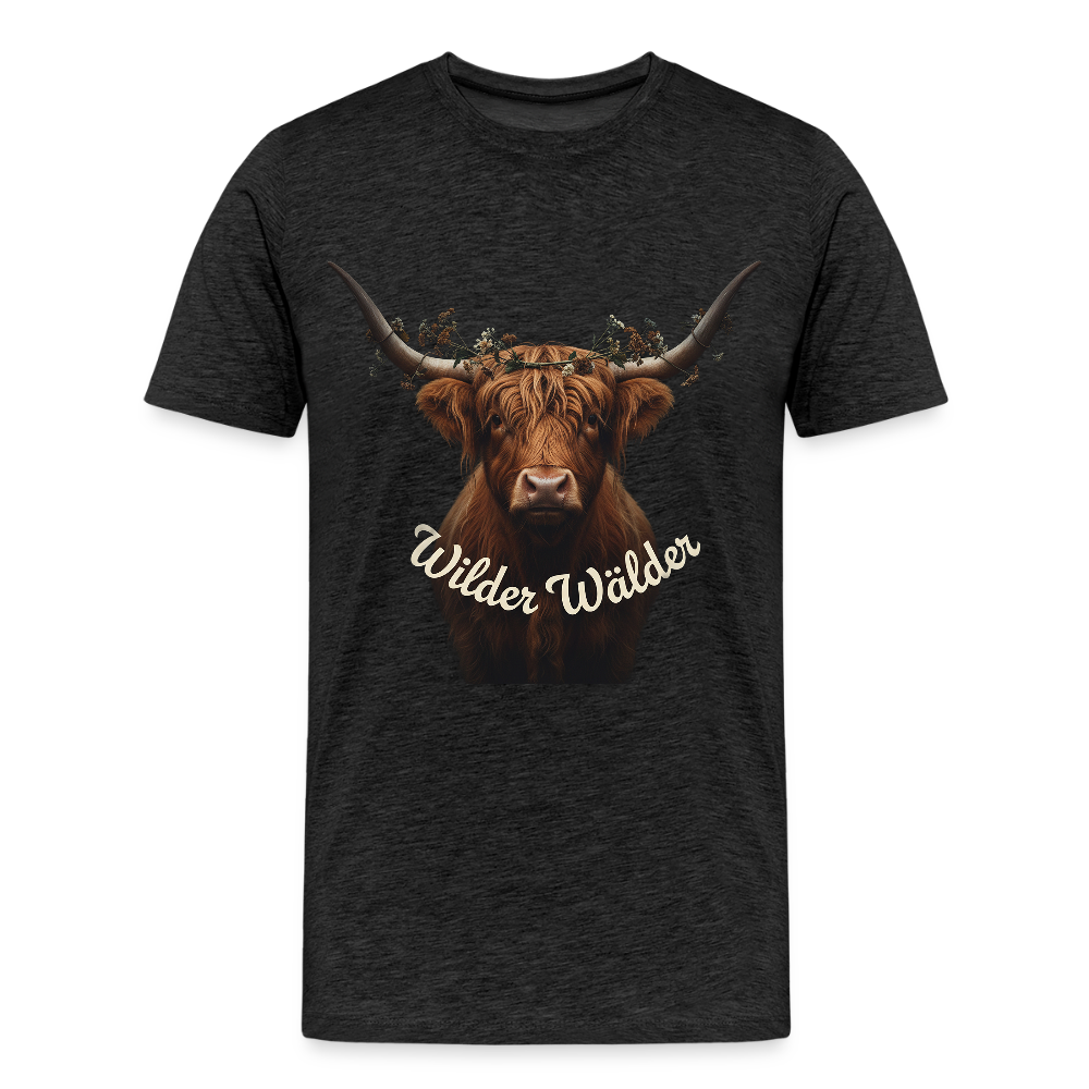 Wilder Wälder – Schwarzwald Highland Rind | Männer Premium T-Shirt - Anthrazit