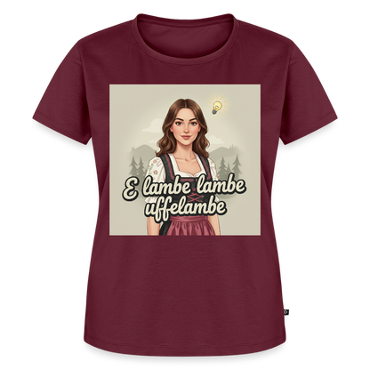 E Lambe, lambe, uffelambe – Alemannischer Geistesblitz | Frauen Premium T-Shirt - Burgunderrot