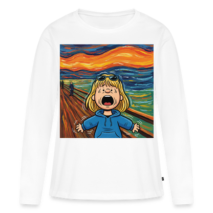 Der Schrei… manchmal bist du es selbst | Frauen Premium Bio Langarmshirt - Weiß