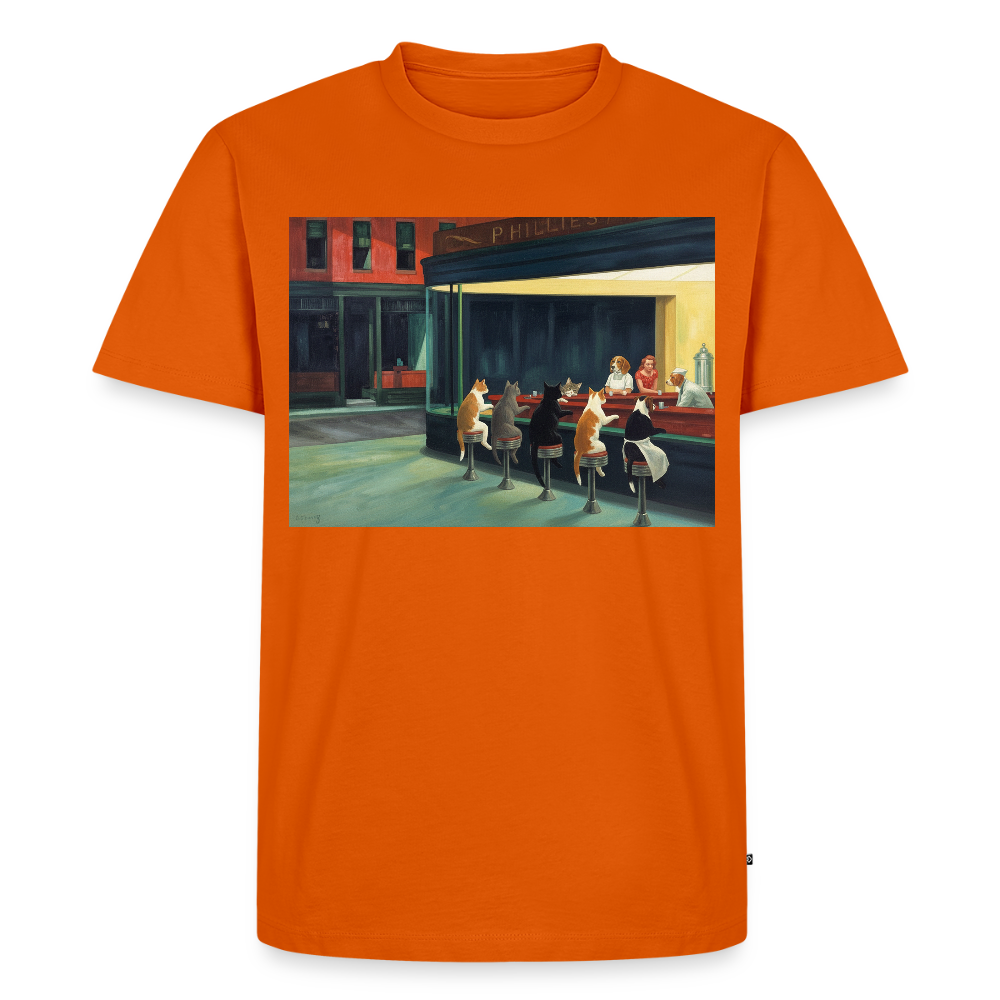 Wenn Hopper Katzen gemalt hätte | Männer Premium T-Shirt - Orange 