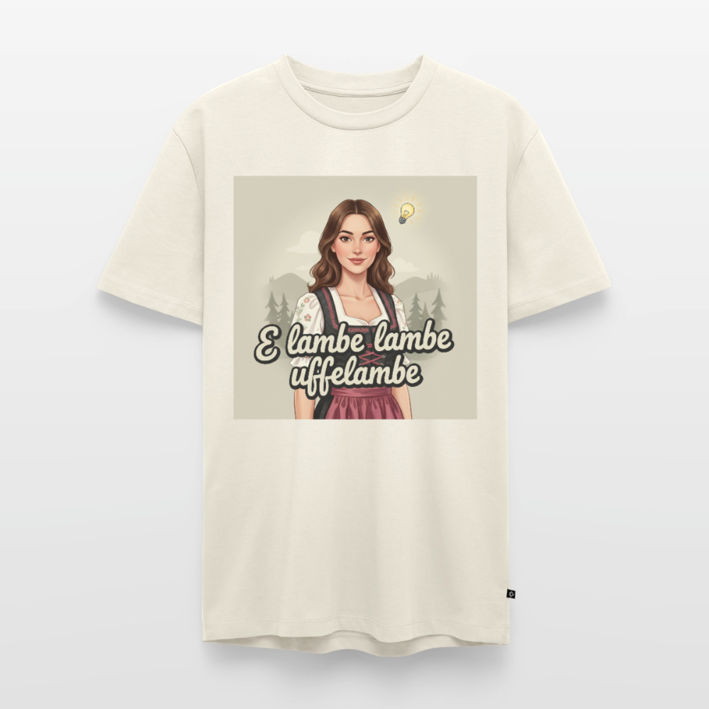 E Lambe, lambe, uffelambe – Alemannischer Geistesblitz | Männer Premium T-Shirt - Naturweiß