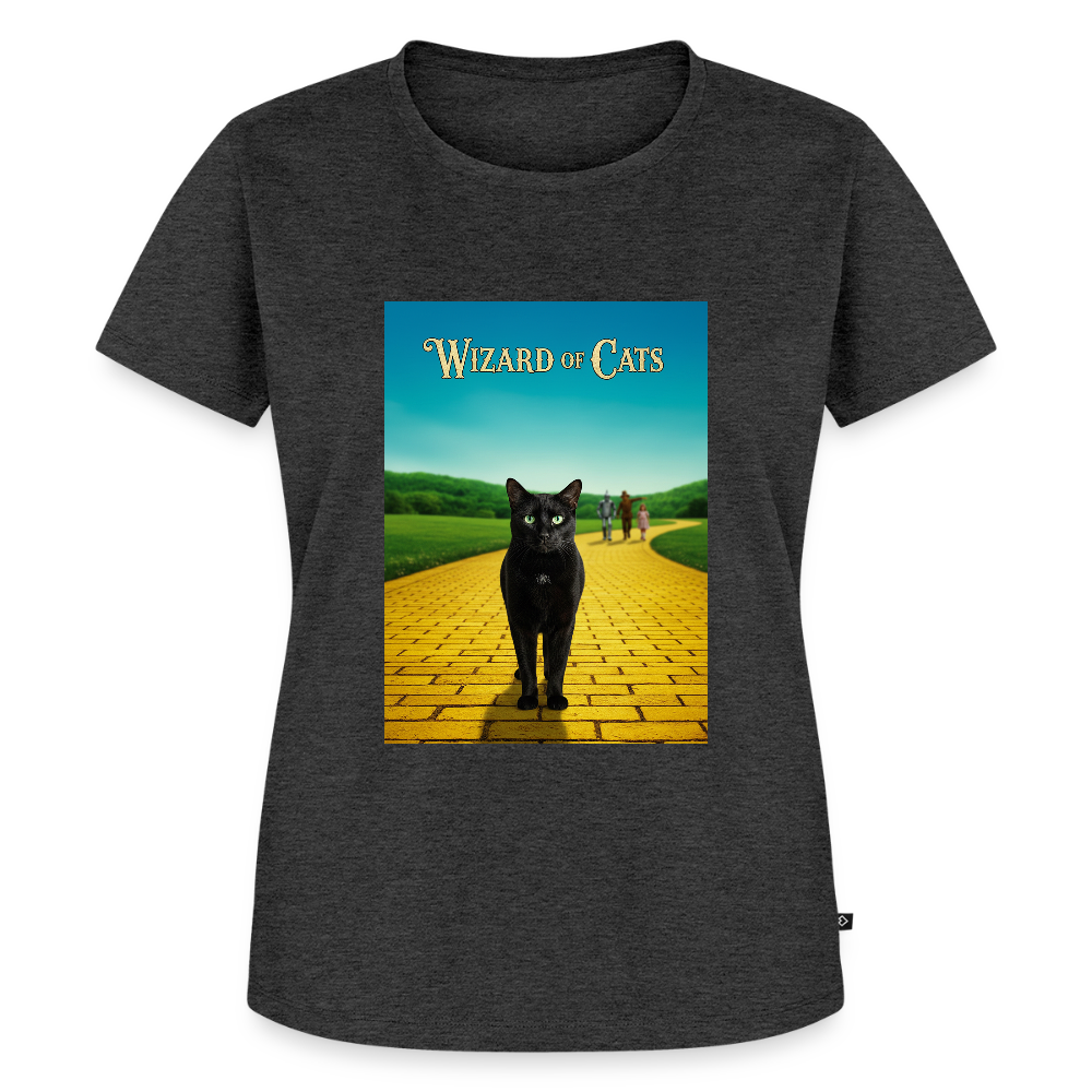 Wizard of Cats – Der gelbe Weg gehört Krümel | Frauen Premium T-Shirt - Anthrazit meliert