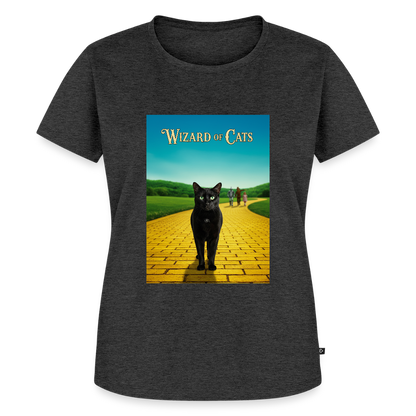 Wizard of Cats – Der gelbe Weg gehört Krümel | Frauen Premium T-Shirt - Anthrazit meliert