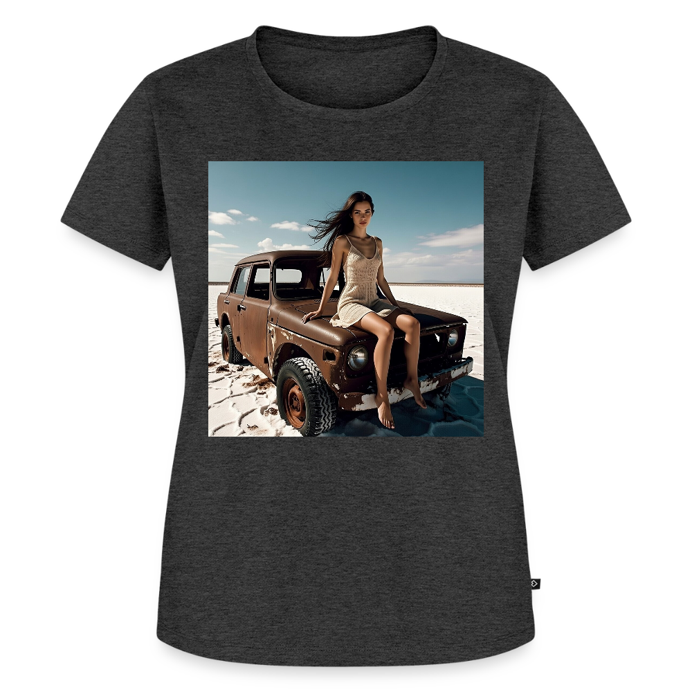 Warten auf irgendwas | Frauen Premium T-Shirt - Anthrazit meliert