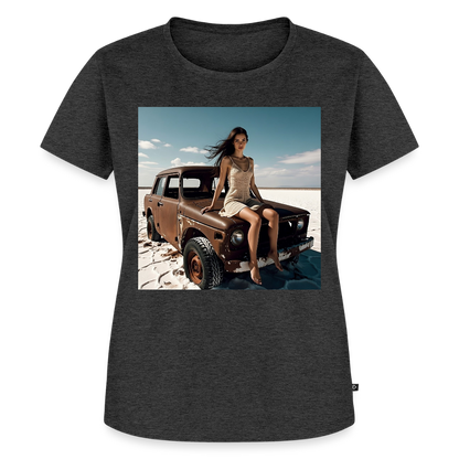 Warten auf irgendwas | Frauen Premium T-Shirt - Anthrazit meliert