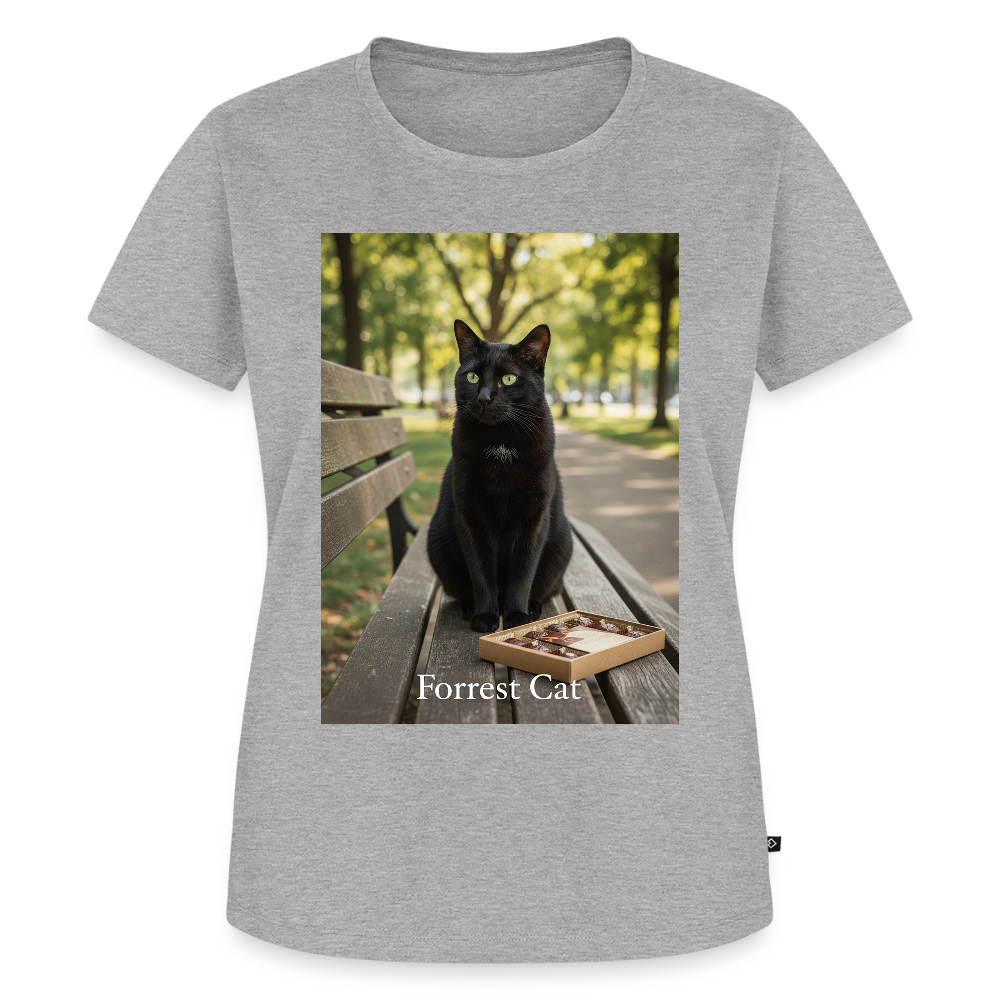Forrest Cat – Krümel wartet | Frauen Premium T-Shirt - Grau meliert