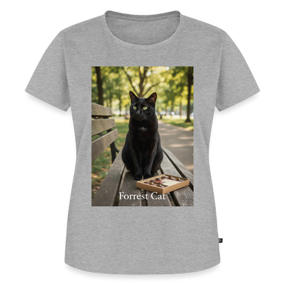 Forrest Cat – Krümel wartet | Frauen Premium T-Shirt - Grau meliert