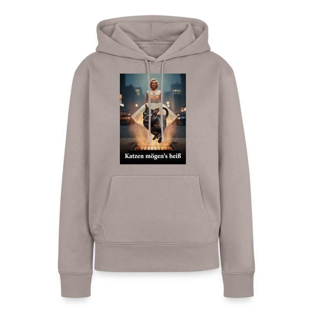 Katzen mögen’s heiß | Frauen Premium Hoodie - Taupe