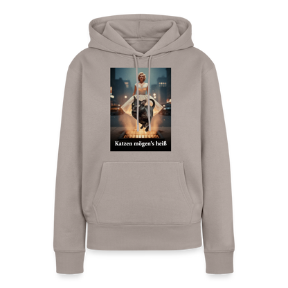 Katzen mögen’s heiß | Frauen Premium Hoodie - Taupe