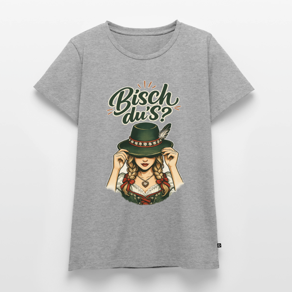 Bisch du’s? – Der Blick sagt alles | Frauen Premium T-Shirt - Grau meliert