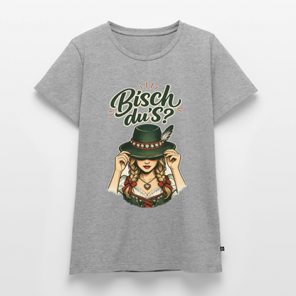Bisch du’s? – Der Blick sagt alles | Frauen Premium T-Shirt - Grau meliert